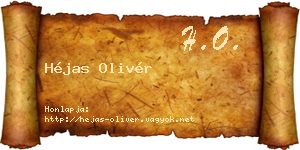Héjas Olivér névjegykártya